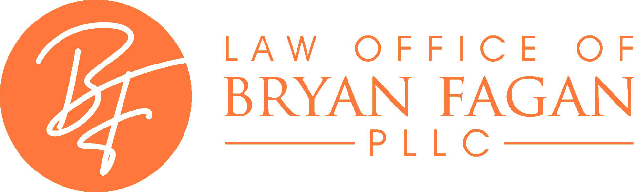 Law Office of Bryan Fagan logo in orange and black, representing personal injury legal services in Texas.